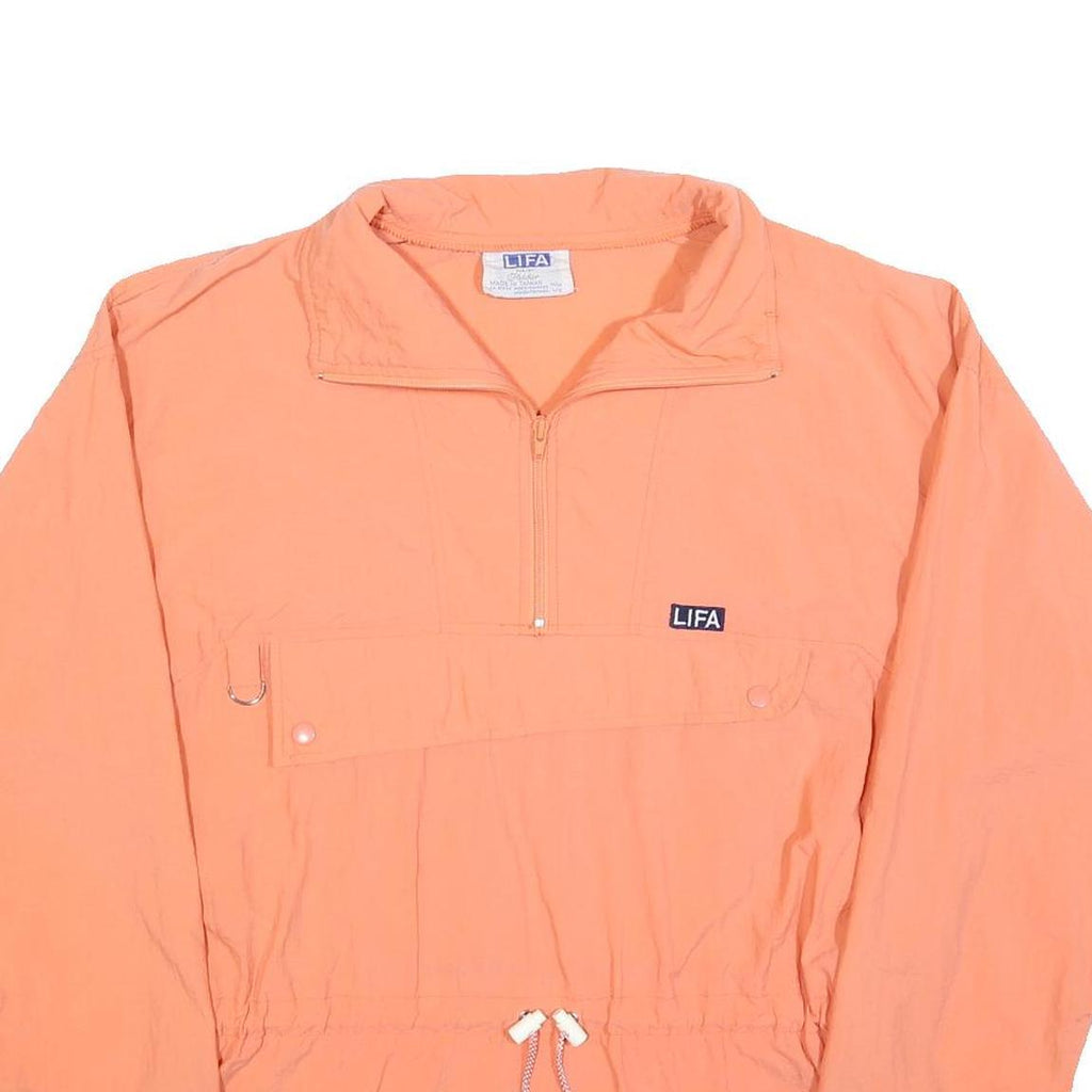 LIFA Womens Peach Nylon Track Jacket L Pullover Zip Lightweight Windbreaker