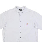 CARHARTT Mens White Short Sleeve Cotton Blend Work Shirt 2XL Rugged Flex