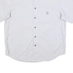 CARHARTT Mens White Short Sleeve Cotton Blend Work Shirt 2XL Rugged Flex