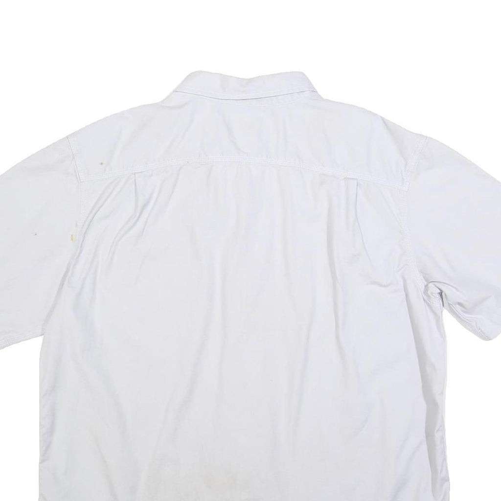 CARHARTT Mens White Short Sleeve Cotton Blend Work Shirt 2XL Rugged Flex