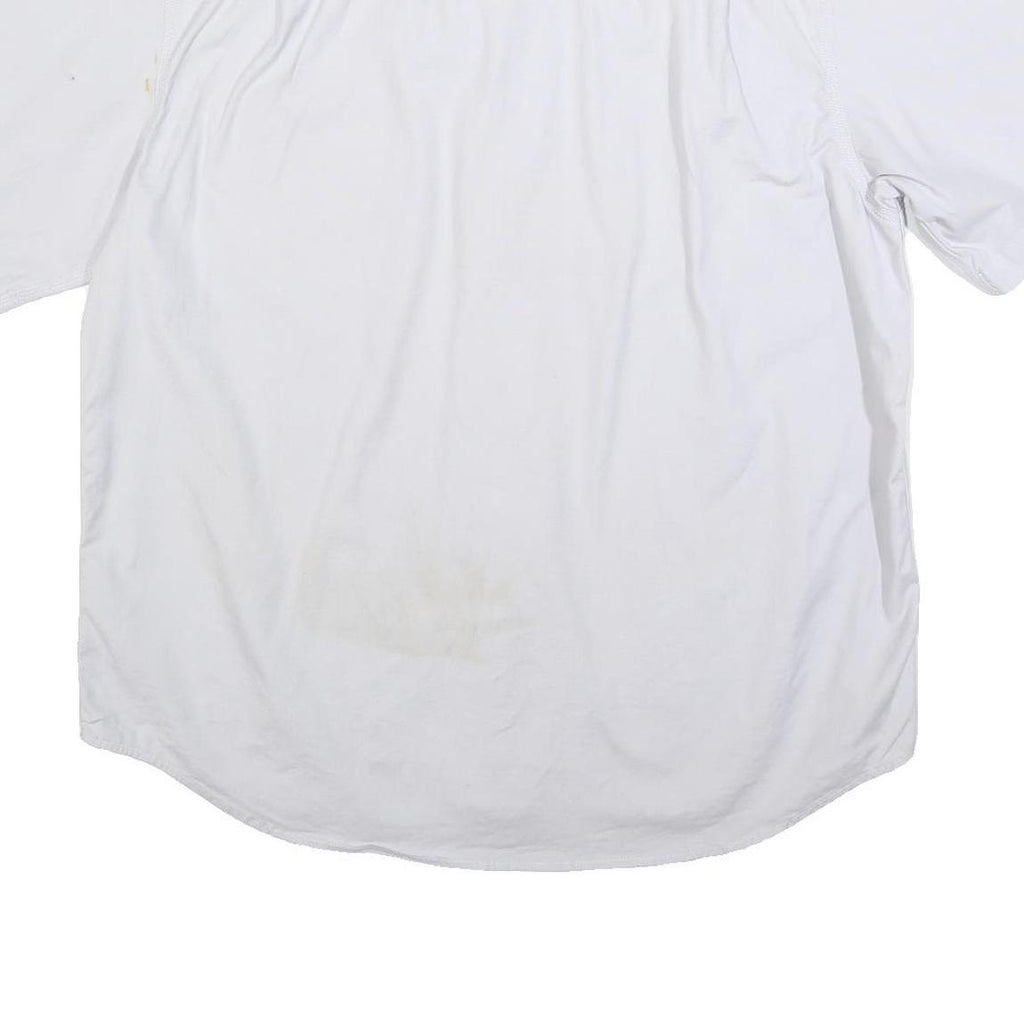 CARHARTT Mens White Short Sleeve Cotton Blend Work Shirt 2XL Rugged Flex