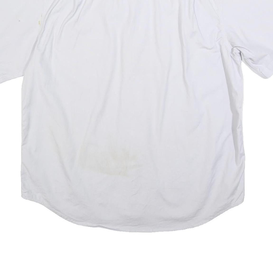 CARHARTT Mens White Short Sleeve Cotton Blend Work Shirt 2XL Rugged Flex