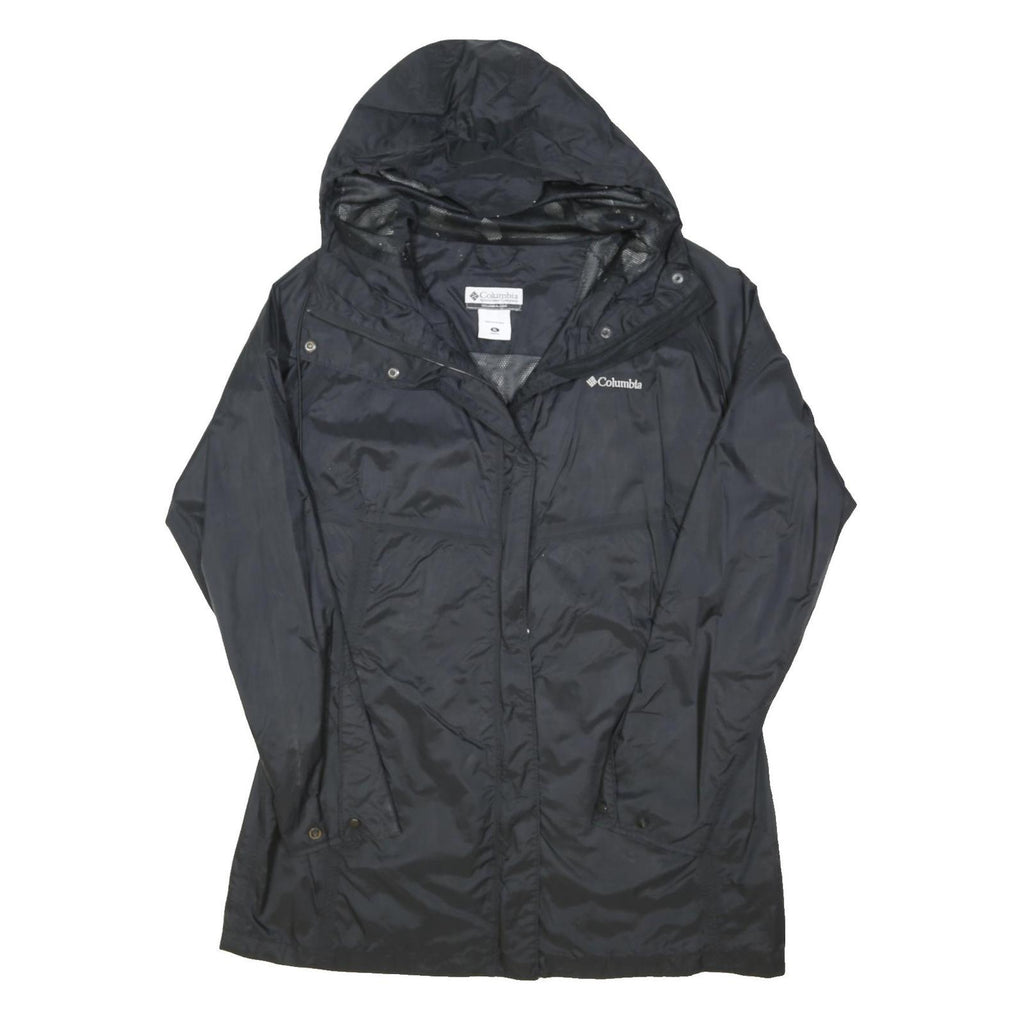 COLUMBIA Womens Black Outdoor Jacket XL Nylon Woven Plain Zip Hooded Stand-Up