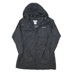 COLUMBIA Womens Black Outdoor Jacket XL Nylon Woven Plain Zip Hooded Stand-Up