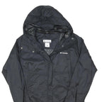 COLUMBIA Womens Black Outdoor Jacket XL Nylon Woven Plain Zip Hooded Stand-Up