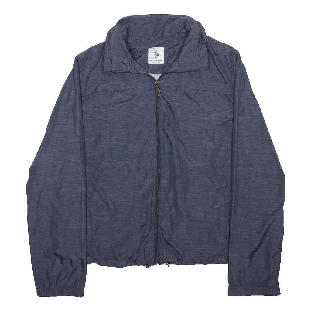 U.S. POLO ASSN Womens Blue Synthetic Zip Jacket S Woven Casual Lightweight