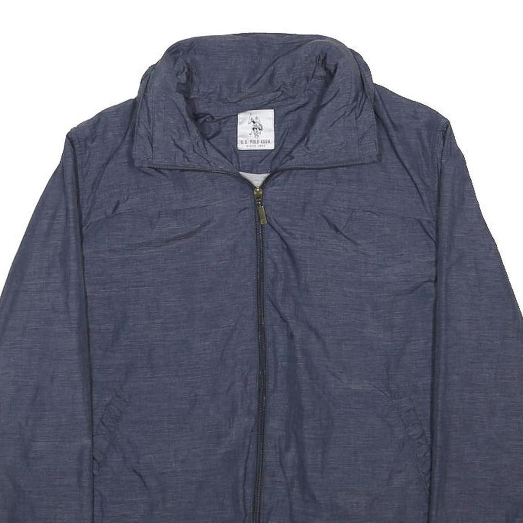 U.S. POLO ASSN Womens Blue Synthetic Zip Jacket S Woven Casual Lightweight