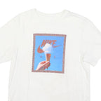 NIKE Mens White Graphic T-Shirt S Short Sleeve Crew Neck Cotton Blend Casual