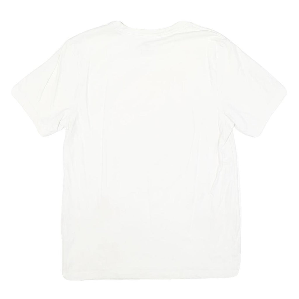 NIKE Mens White Graphic T-Shirt S Short Sleeve Crew Neck Cotton Blend Casual