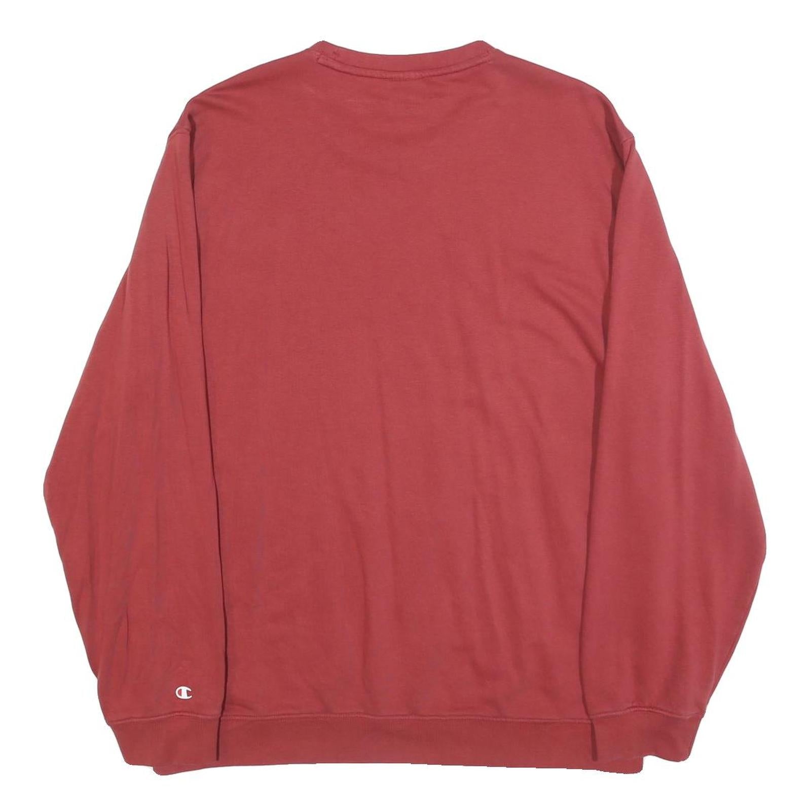 CHAMPION Mens Red Crew Neck 2XL Sweatshirt Cotton Blend Classic Logo