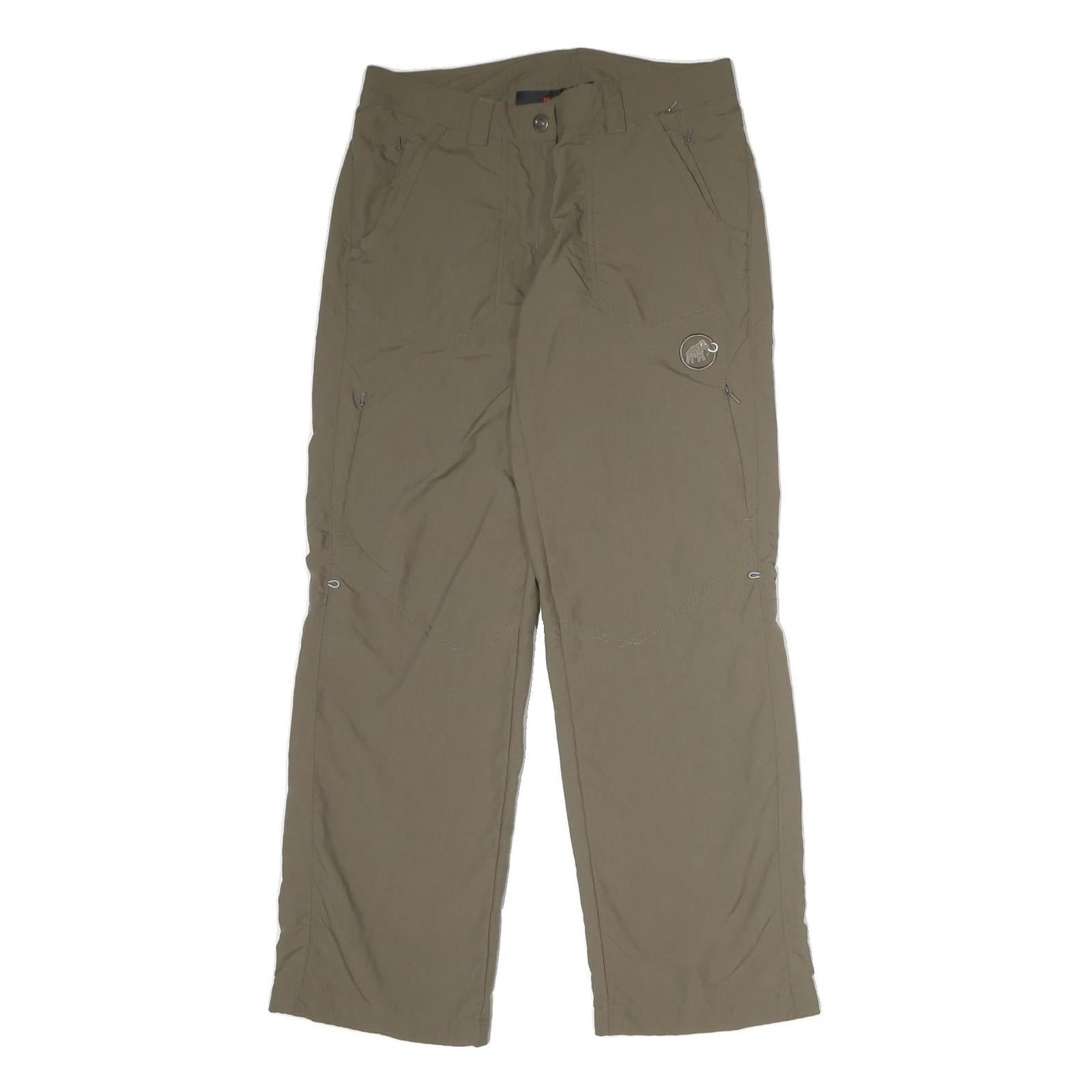 MAMMUT Womens Cotton Blend Beige Regular Leg Trousers W30 L29 Outdoor Zip
