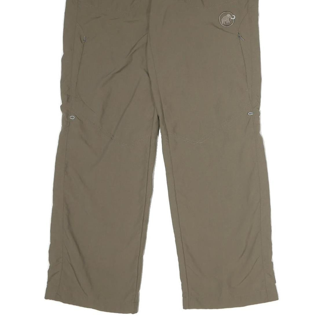 MAMMUT Womens Cotton Blend Beige Regular Leg Trousers W30 L29 Outdoor Zip