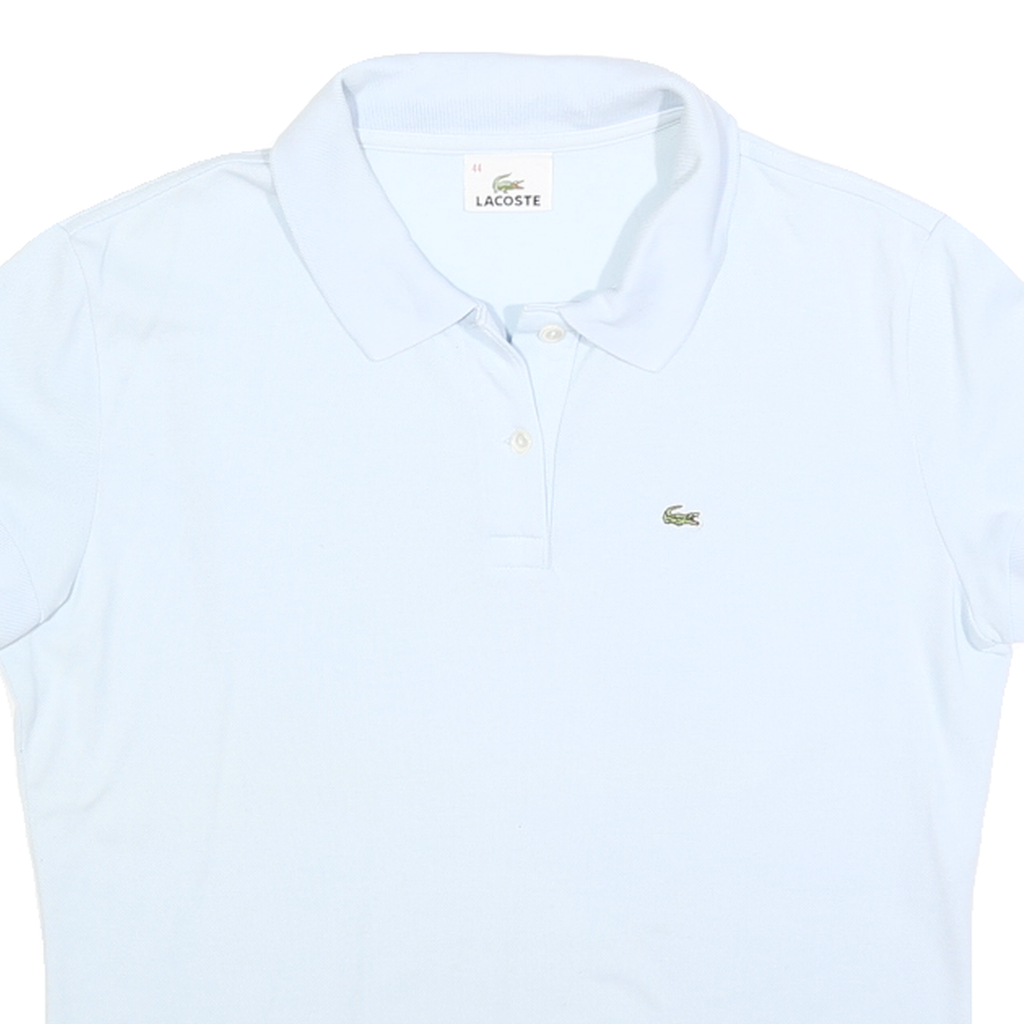 LACOSTE Womens White Short Sleeve Plain Polo Shirt M Classic Cotton Blend