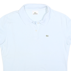LACOSTE Womens White Short Sleeve Plain Polo Shirt M Classic Cotton Blend
