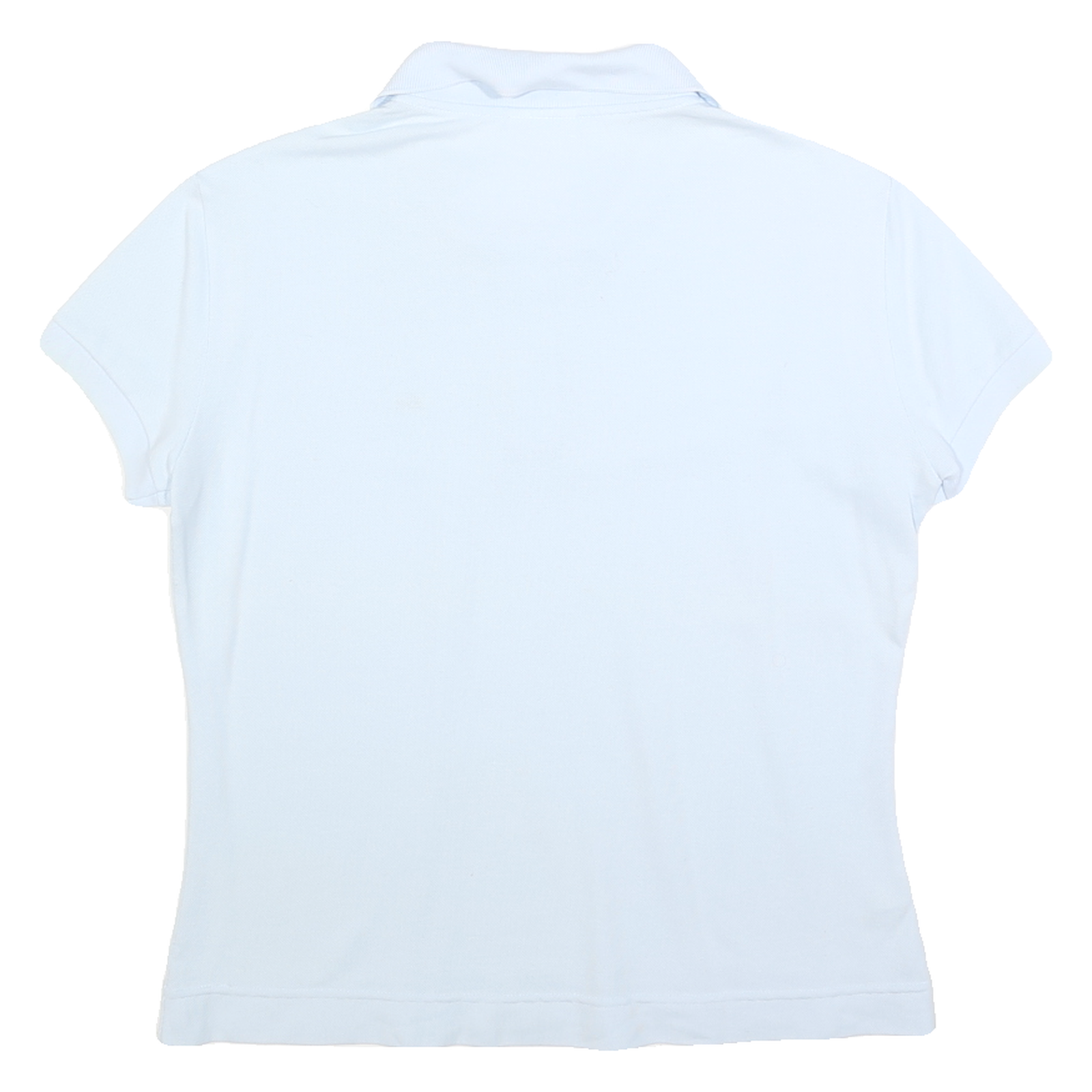 LACOSTE Womens White Short Sleeve Plain Polo Shirt M Classic Cotton Blend