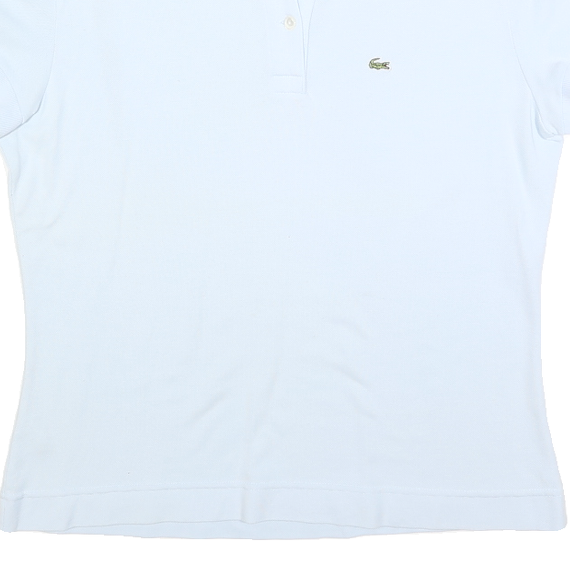 LACOSTE Womens White Short Sleeve Plain Polo Shirt M Classic Cotton Blend