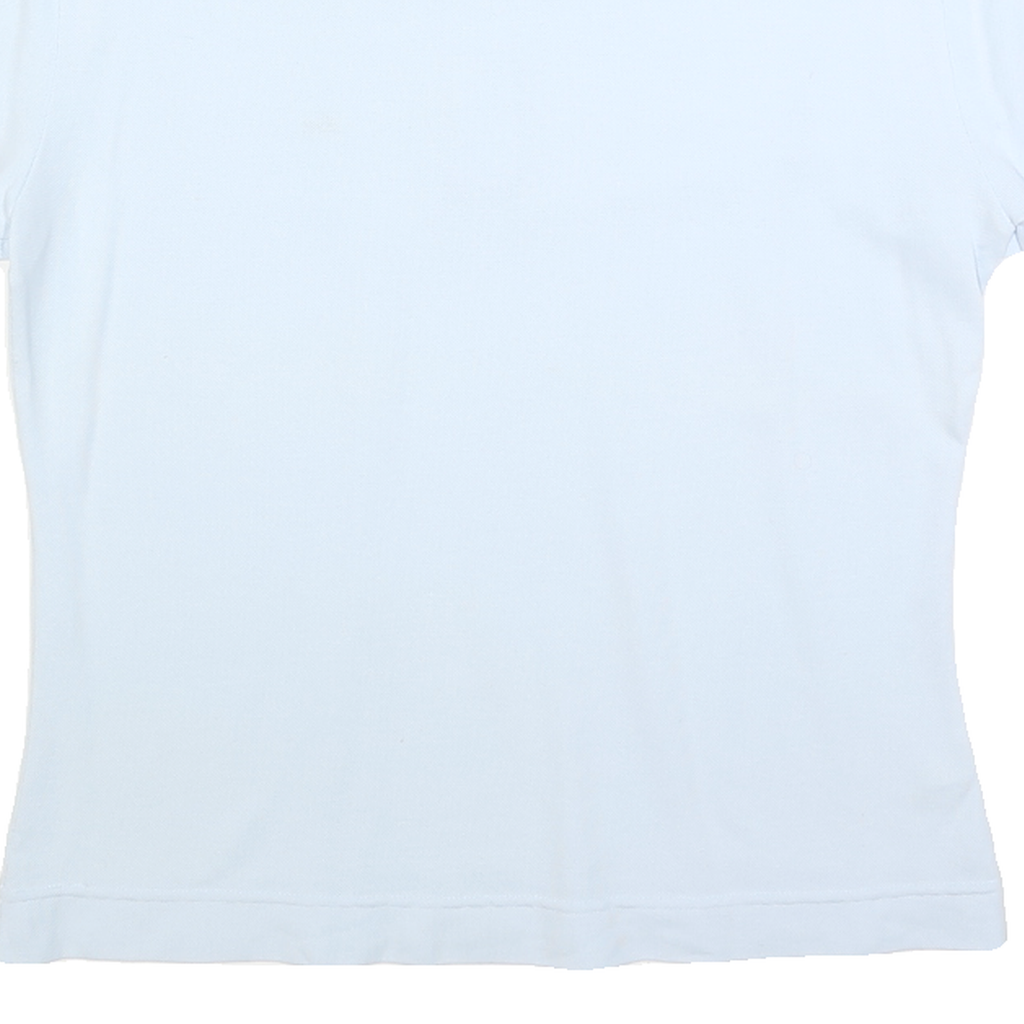 LACOSTE Womens White Short Sleeve Plain Polo Shirt M Classic Cotton Blend