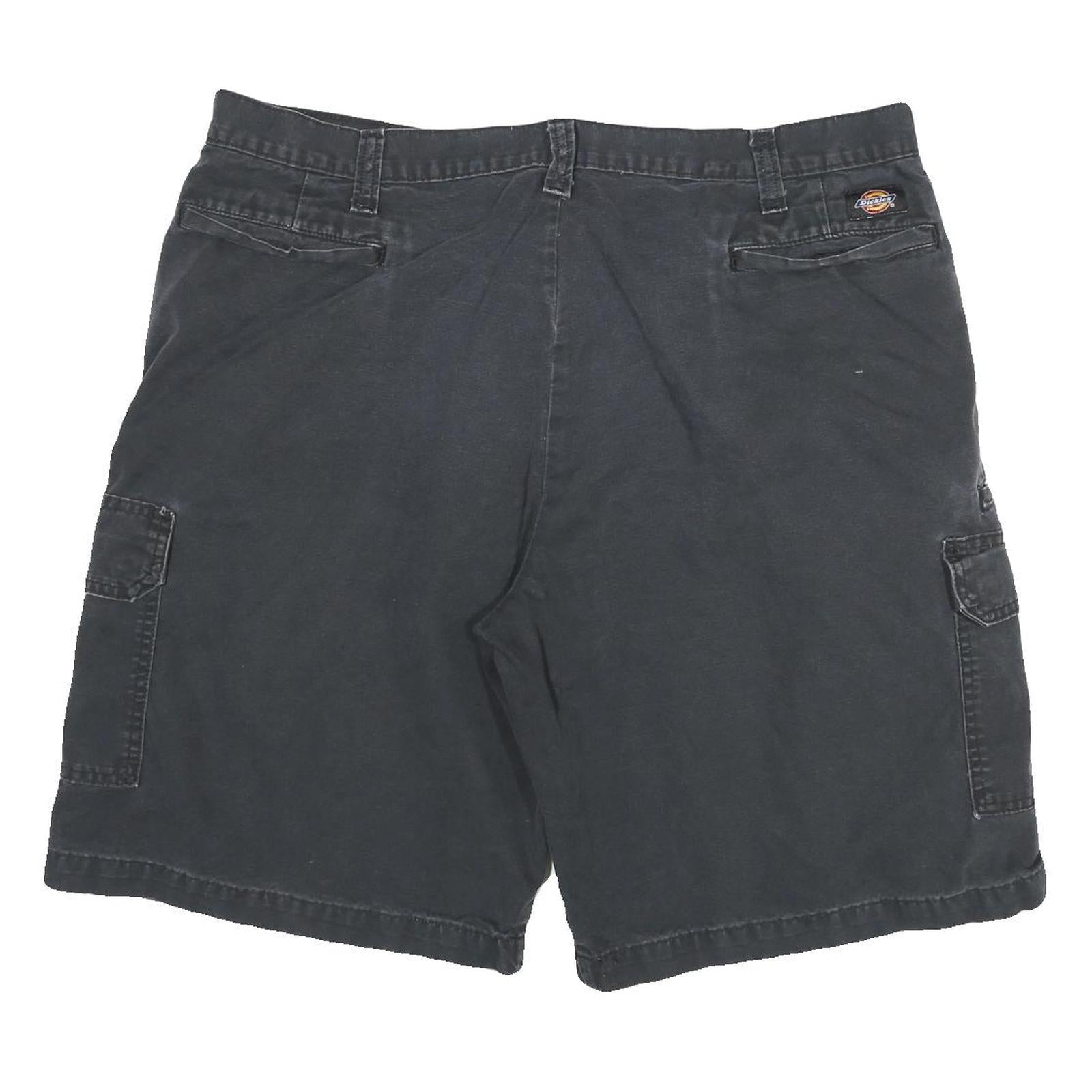 DICKIES Mens Cargo Black Cotton Blend Shorts 3XL W38 Workwear Utility Pocket