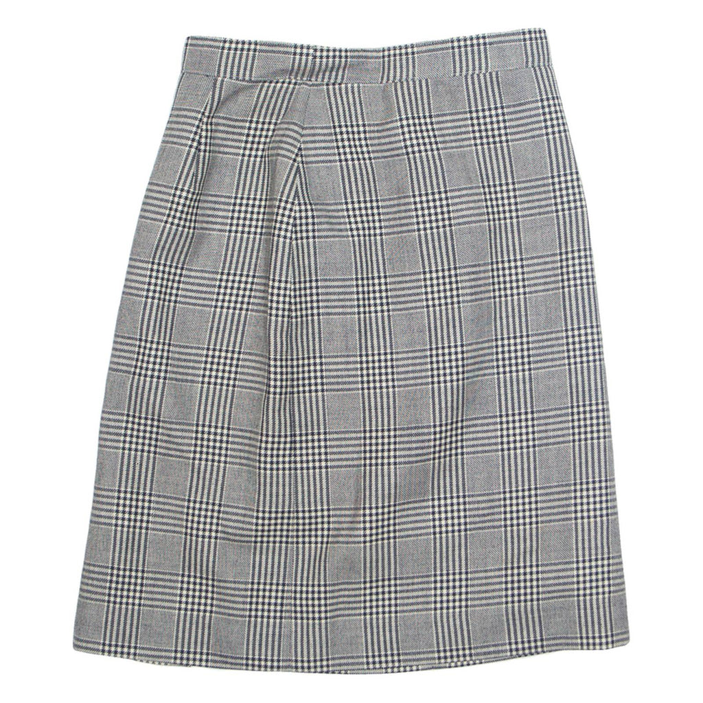 MARELLA Womens A-Line Skirt Black Knee Length 90s Check UK 8
