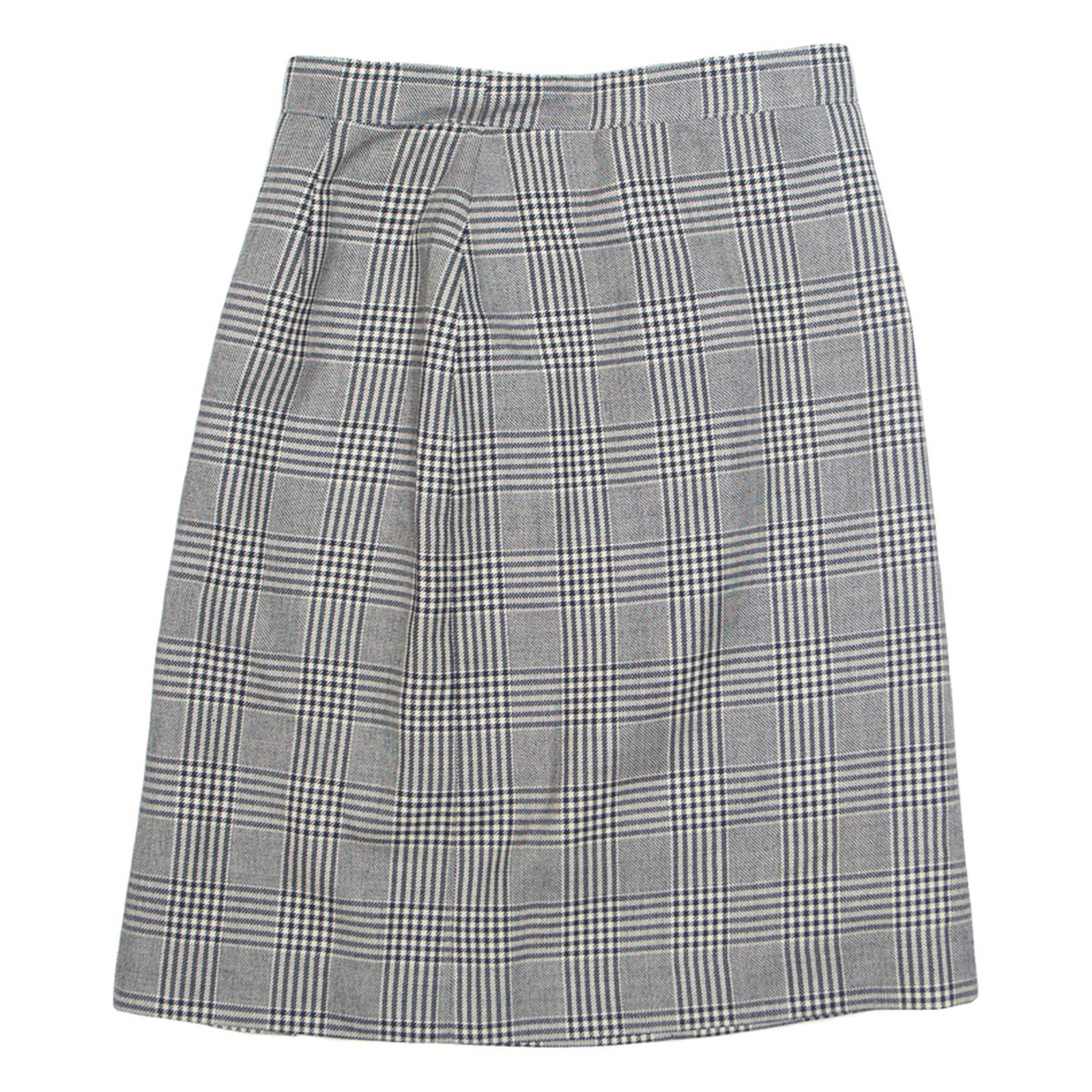 MARELLA Womens A-Line Skirt Black Knee Length 90s Check UK 8