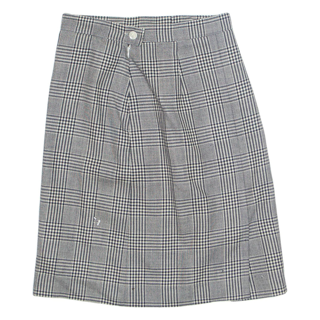 MARELLA Womens A-Line Skirt Black Knee Length 90s Check UK 8