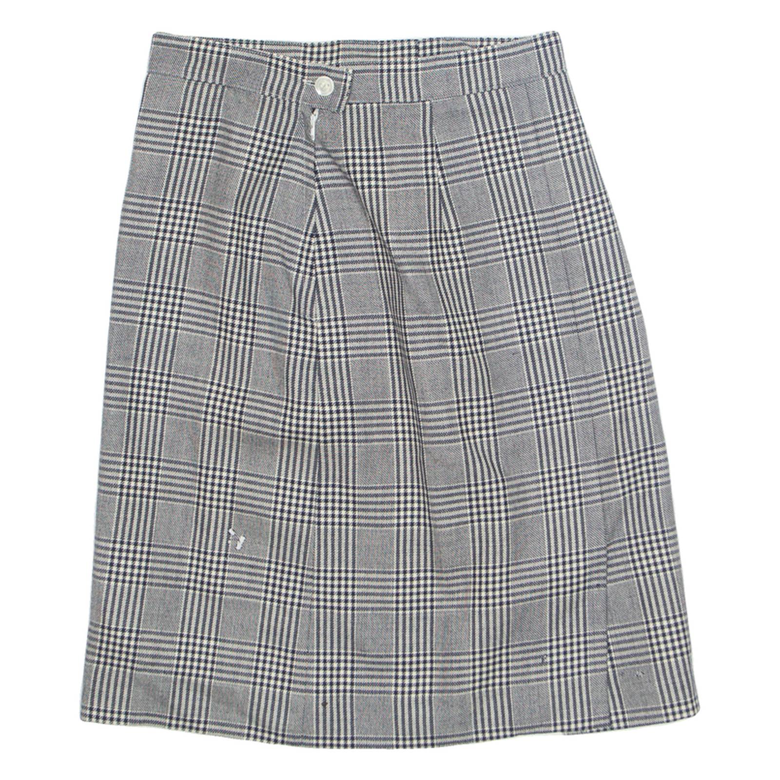MARELLA Womens A-Line Skirt Black Knee Length 90s Check UK 8