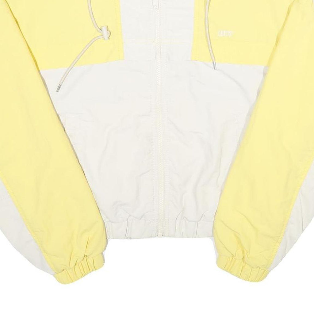 LEVI'S Womens Yellow & White Nylon Zip Jacket S Colourblock Casual Lightweight