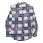 MASSIMO DUTTI Womens Blue Plaid Shirt S Check Button-Up Long Sleeve