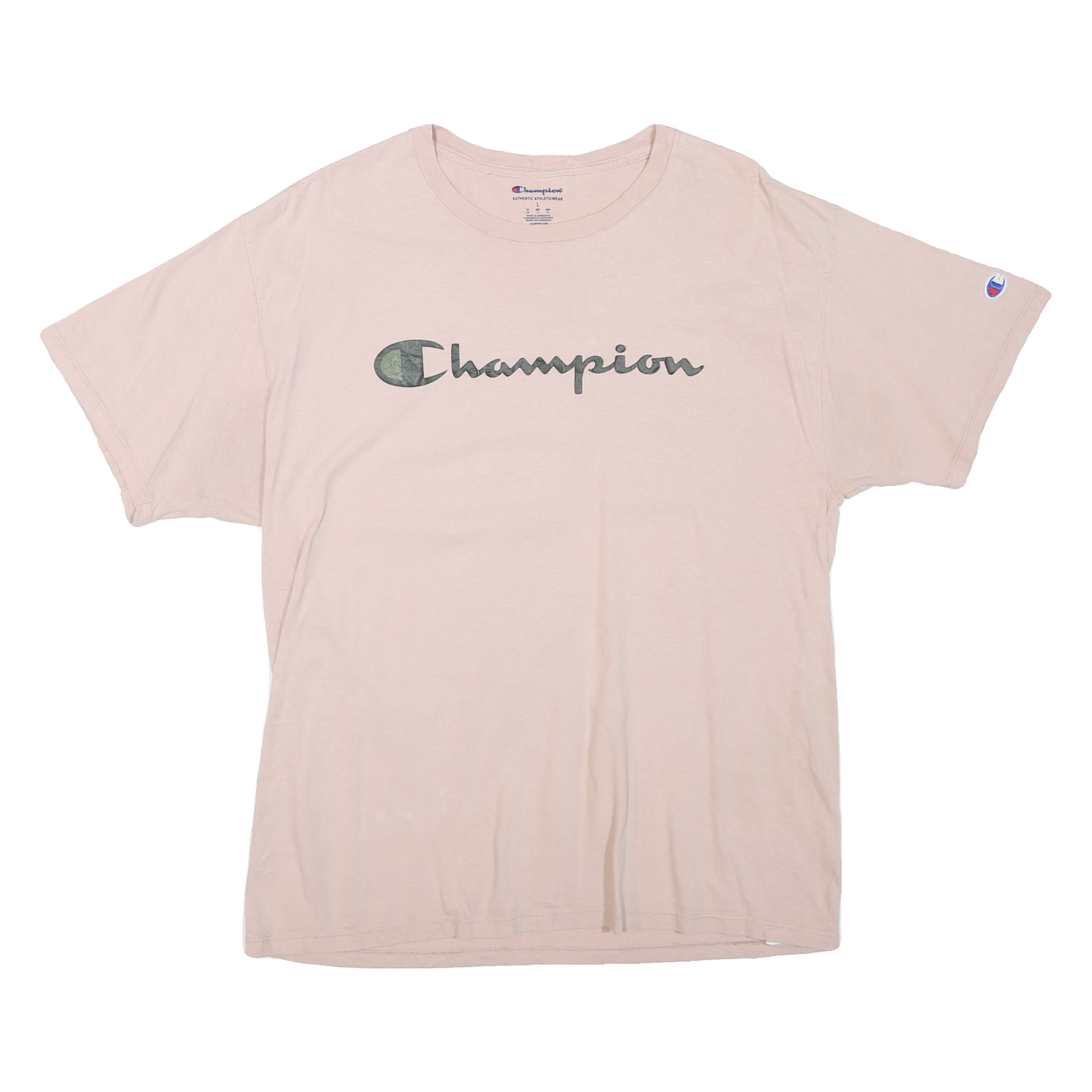 CHAMPION Womens Pink Graphic T-Shirt L Short Sleeve Crew Neck Casual