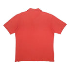 FILA Mens Red Short Sleeve Plain Polo Shirt L Classic Cotton Tee