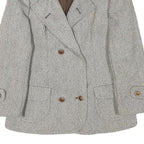REBECCA Womens Grey Wool Blend Button Jacket S Woven Classic Stylish Warm
