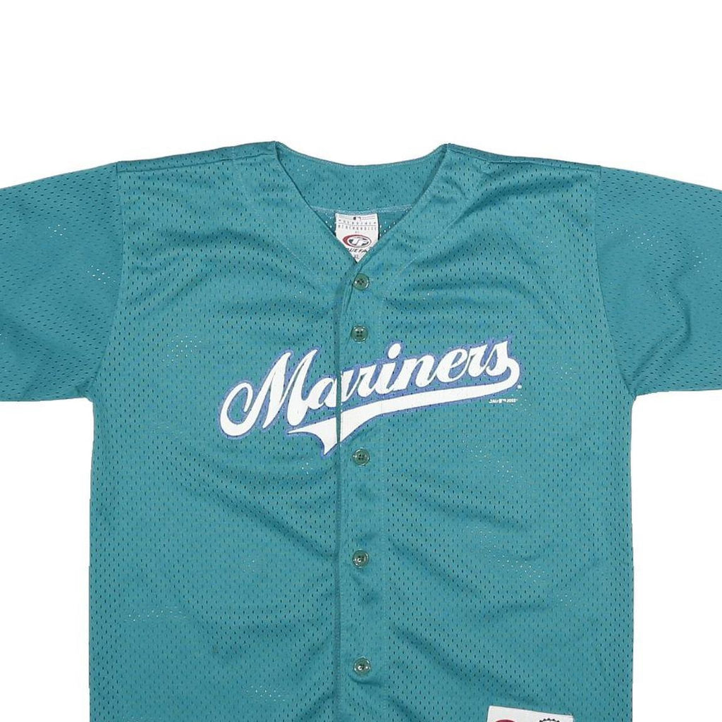 TRUEFAN Mens Blue Mariners Baseball T-Shirt XL Short Sleeve V-Neck Sports