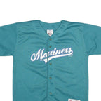 TRUEFAN Mens Blue Mariners Baseball T-Shirt XL Short Sleeve V-Neck Sports