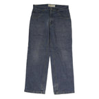 CLUSIO Mens Regular Fit Blue Denim Jeans W32 L30 Classic Cotton Zip Pockets