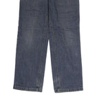 CLUSIO Mens Regular Fit Blue Denim Jeans W32 L30 Classic Cotton Zip Pockets