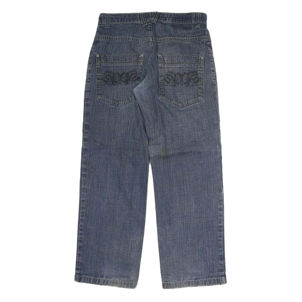 CLUSIO Mens Regular Fit Blue Denim Jeans W32 L30 Classic Cotton Zip Pockets