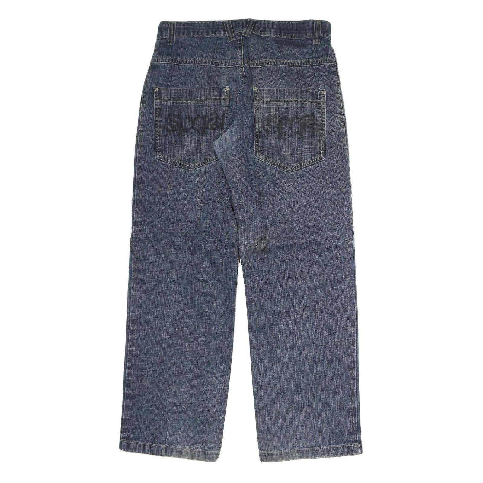 CLUSIO Mens Regular Fit Blue Denim Jeans W32 L30 Classic Cotton Zip Pockets