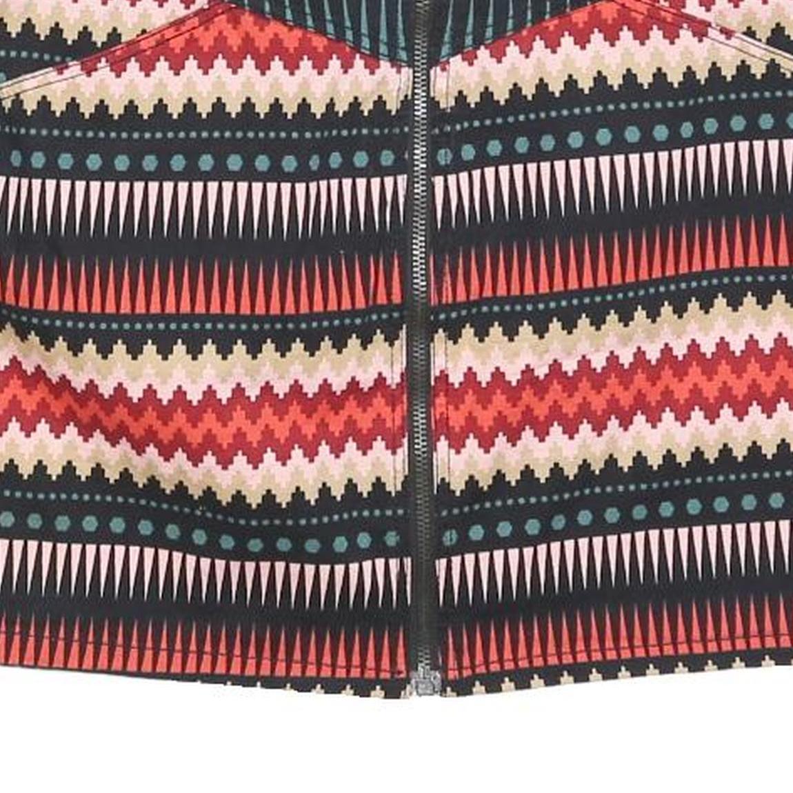 H&M Womens Multicolour Cotton Mini Skirt Tribal Pattern S Stylish Zip Front