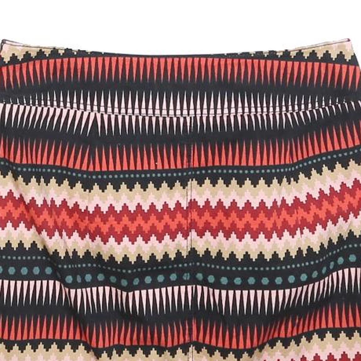 H&M Womens Multicolour Cotton Mini Skirt Tribal Pattern S Stylish Zip Front