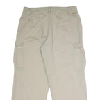 DICKIES Mens Cotton Beige Relaxed Cargo Trousers W38 L32 Workwear Pockets Zip