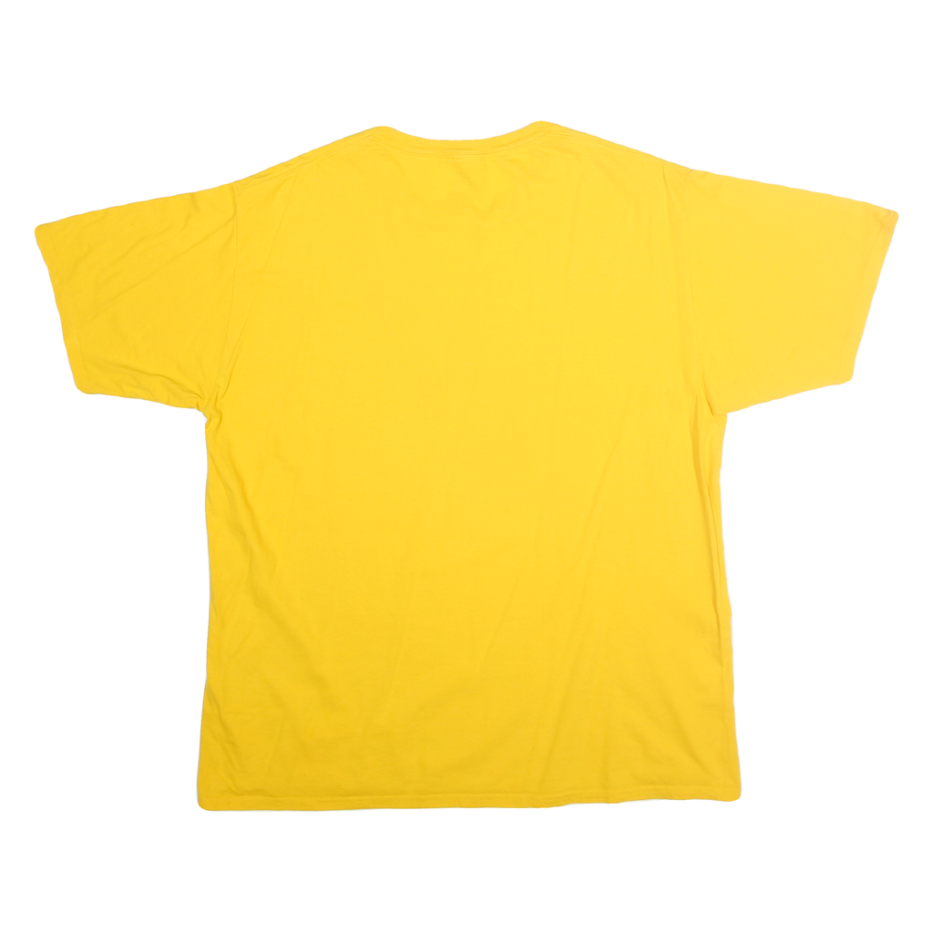 MAJESTIC Mens Yellow Oakland Athletics Graphic T-Shirt XL Short Sleeve Crew Neck
