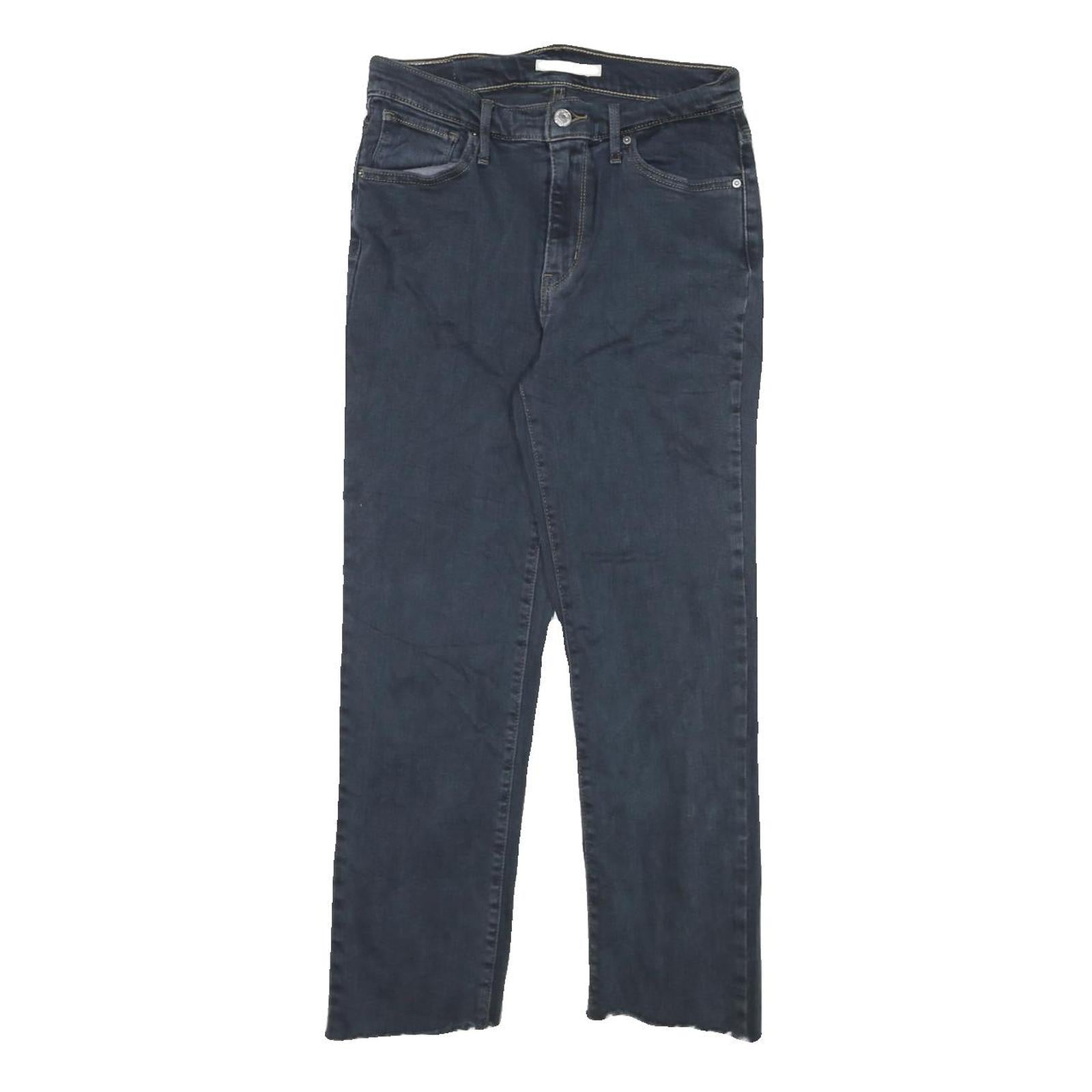 LEVI'S 724 Womens Slim Jeans Denim Dark W27 L24 Raw Hem Classic Style