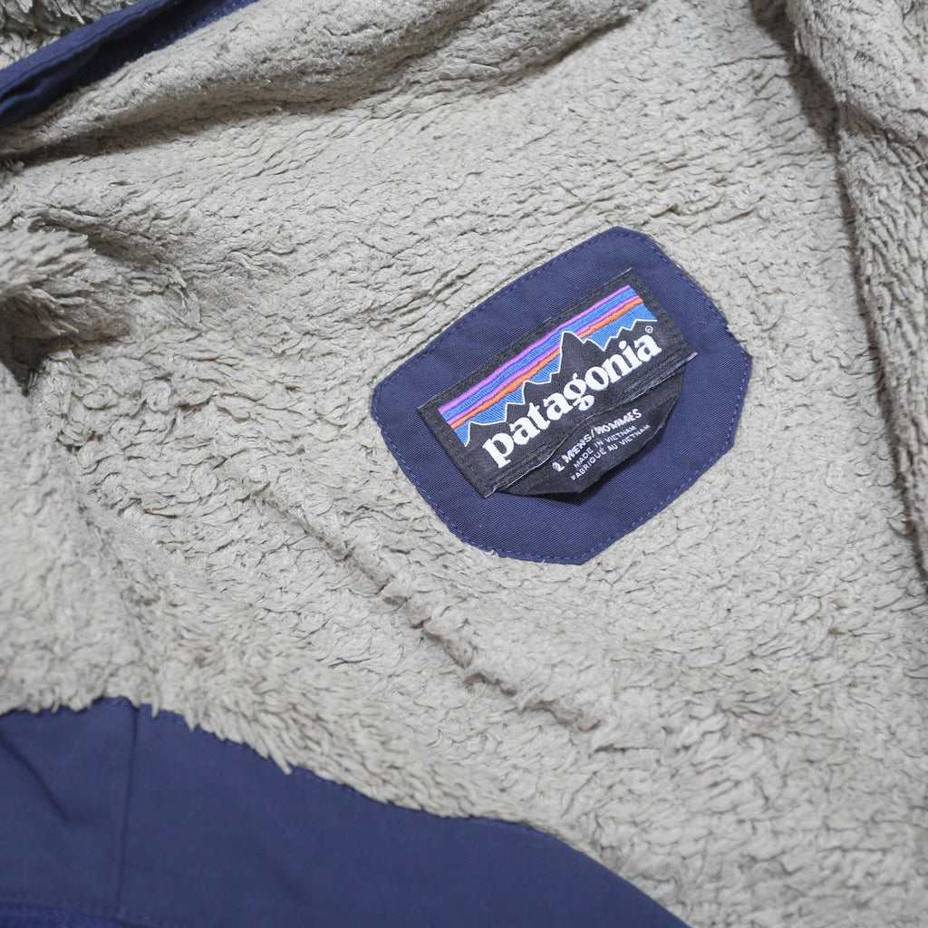 PATAGONIA Mens Blue & Navy Outdoor Jacket L Nylon Hooded Zip Plain Classic Fit