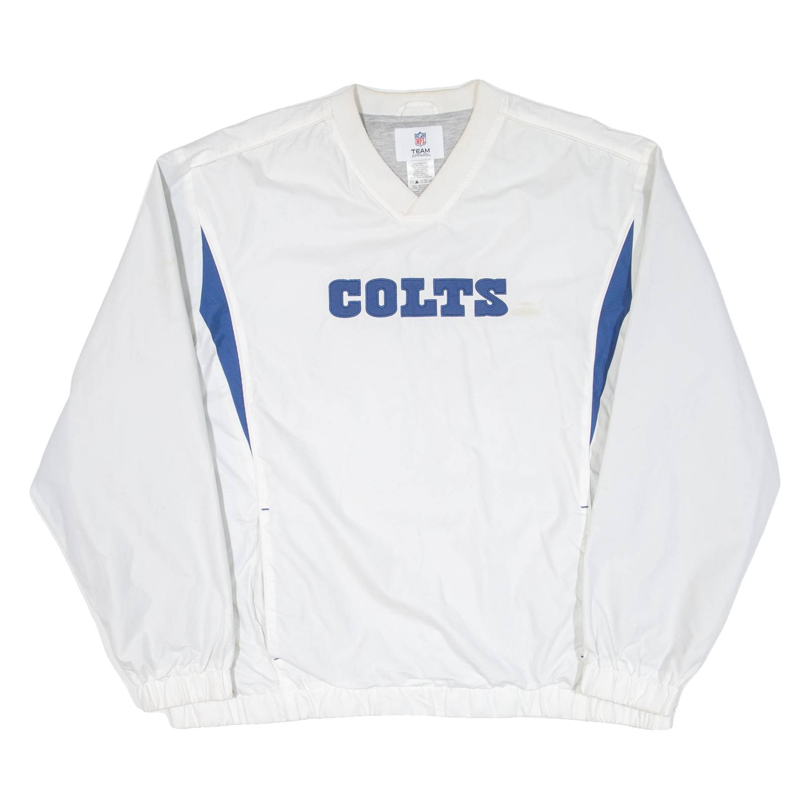 NFL Colts Mens Sweatshirt White V-Neck USA L