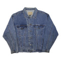 MARYK & CO Mens Blue Denim Button Jacket L Cotton Classic Casual Lightweight