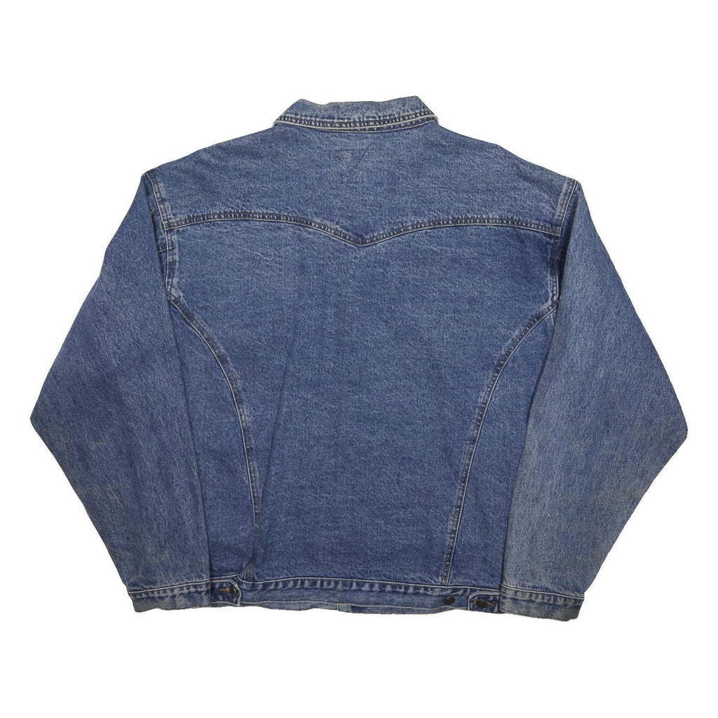 MARYK & CO Mens Blue Denim Button Jacket L Cotton Classic Casual Lightweight
