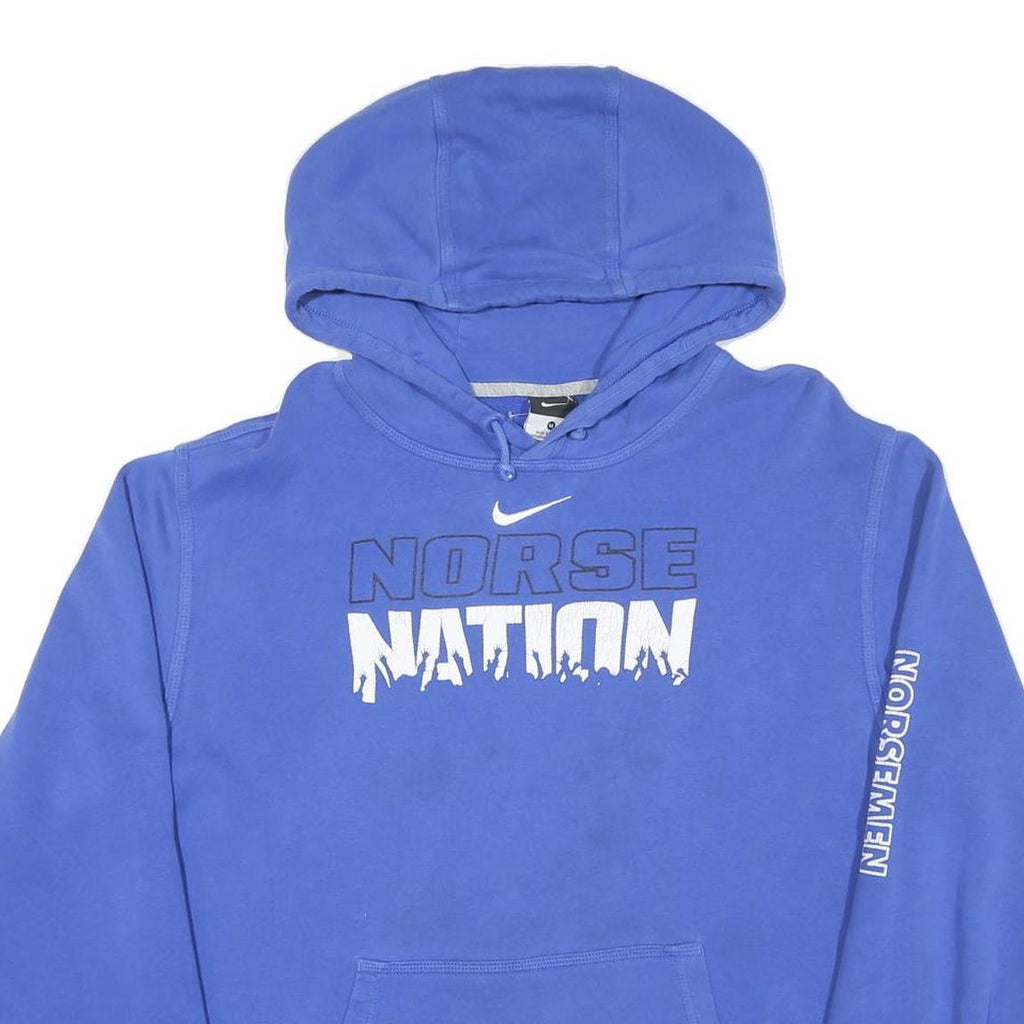 NIKE Mens Blue Norse Nation Pullover Hoodie M Sports Graphic Sweatshirt