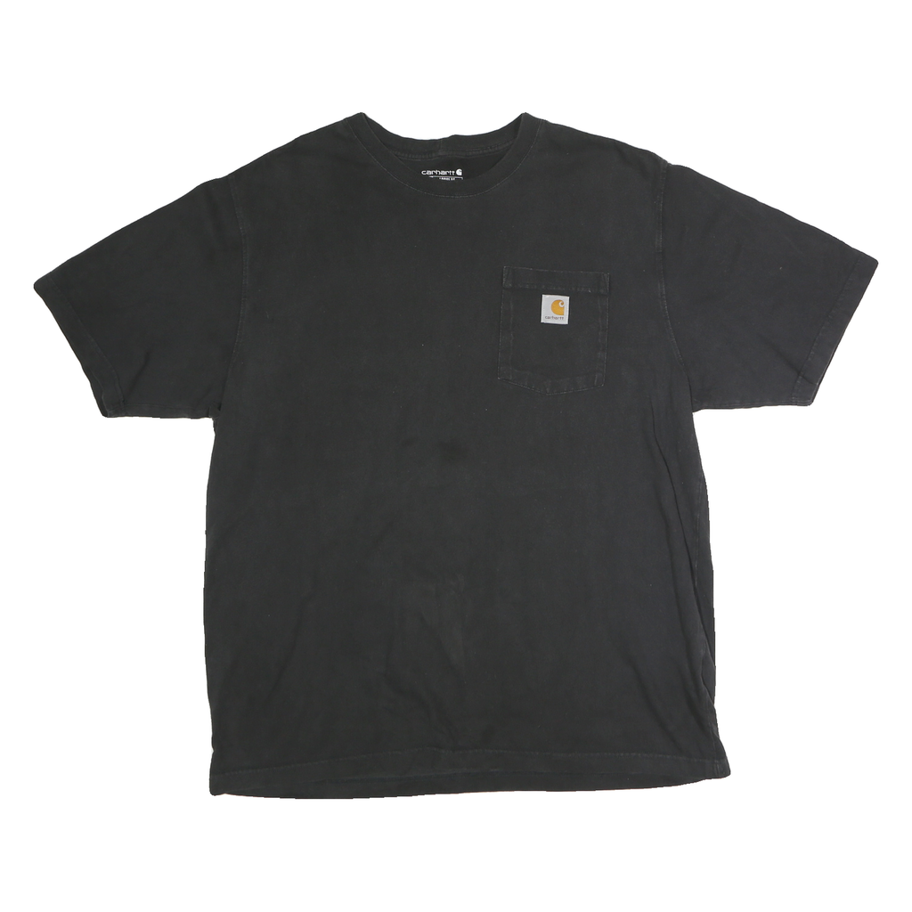 CARHARTT Mens Black Pocket T-Shirt L Short Sleeve Crew Neck Classic Workwear