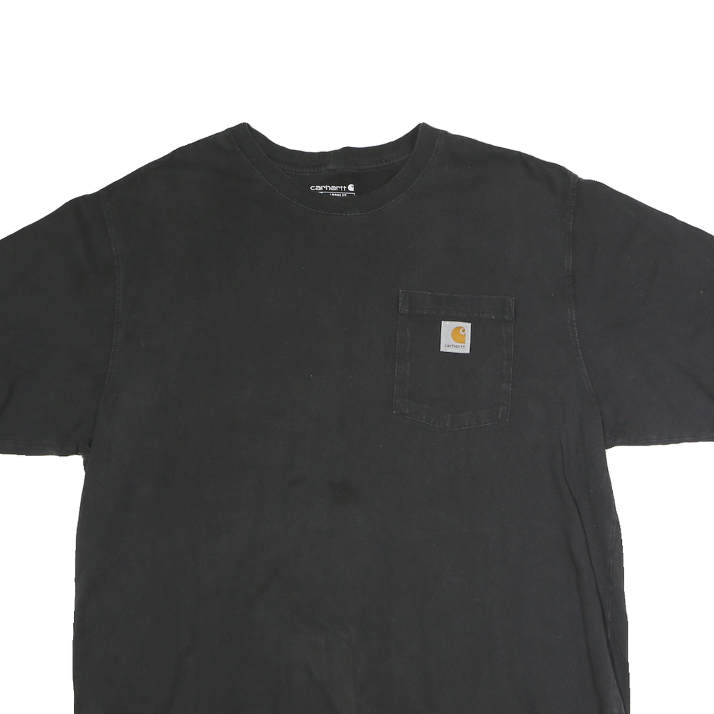 CARHARTT Mens Black Pocket T-Shirt L Short Sleeve Crew Neck Classic Workwear