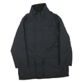 NAUTICA Mens Black Outdoor Jacket L Polyester Blend Plain Zip Pockets